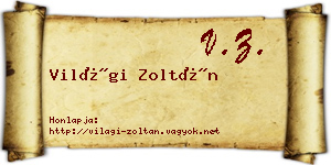 Világi Zoltán névjegykártya